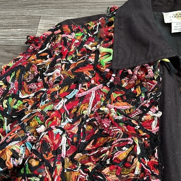 Vintage Sandy Starkman Colorful Textured Cotton Open Front Jacket - Medium - Picture 3 of 10
